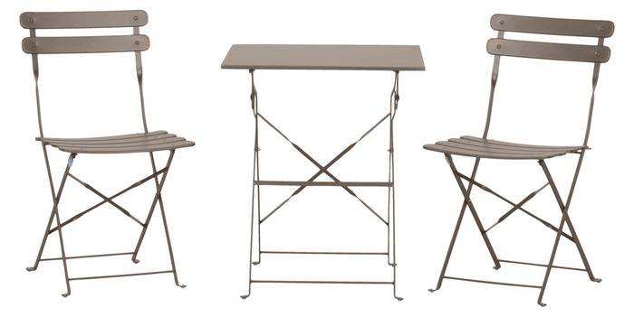 Cafésæt warm grey metal 3 dele - Sunlife